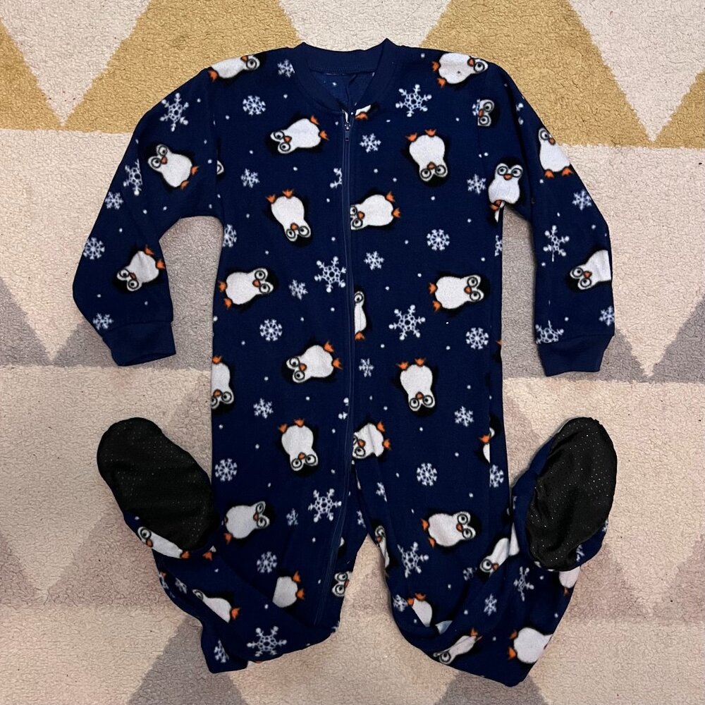 Warm, Footed, Fleece, Penguin Pajamas!